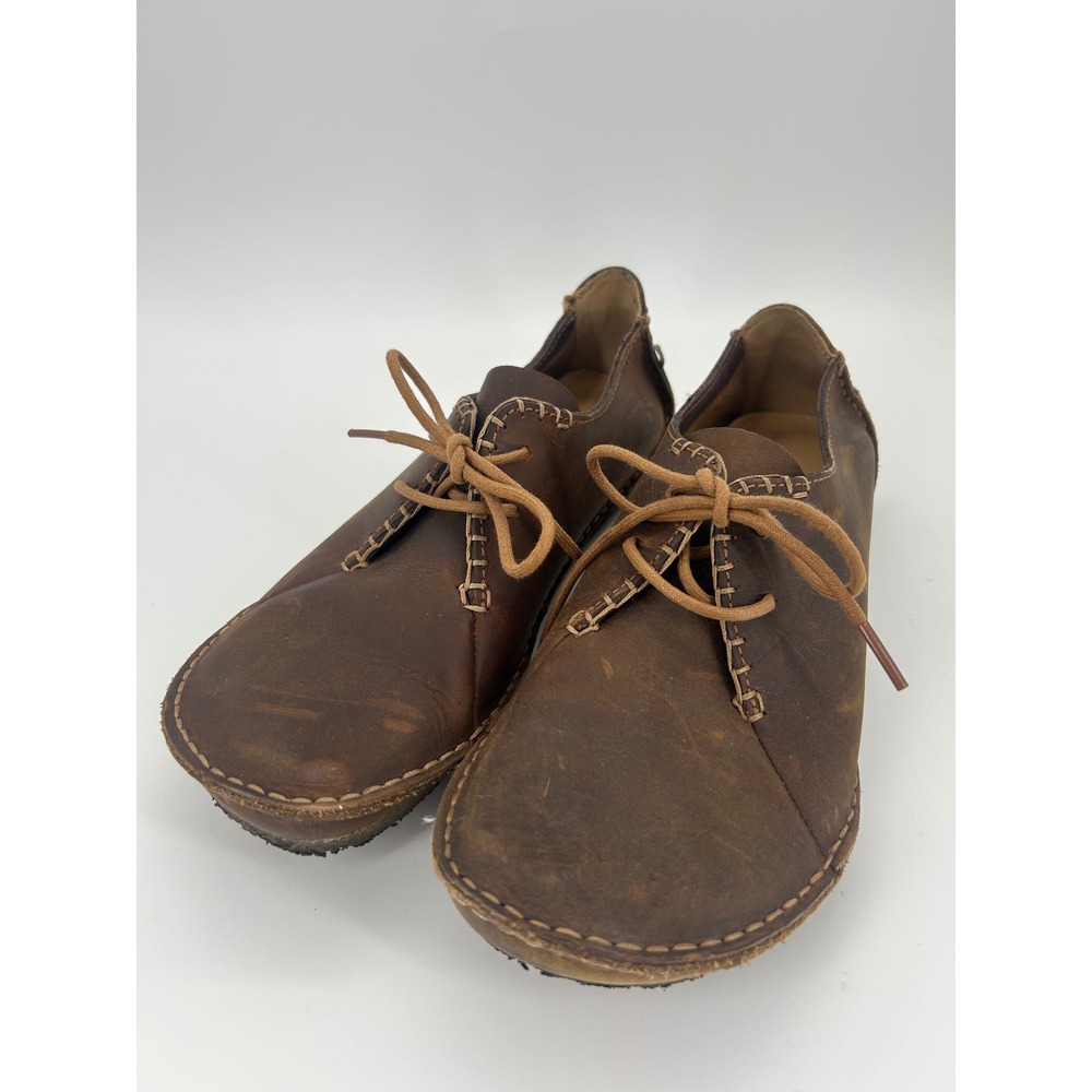 Clarks Originals Faraway Field Women's 9.5 Brown Leather Crepe Sole Shoes 34464